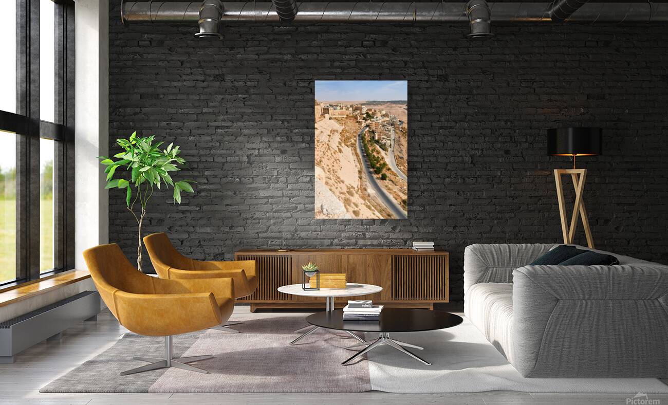 Kerak Castle shows the land and buildings around it in Jordan Reproduction