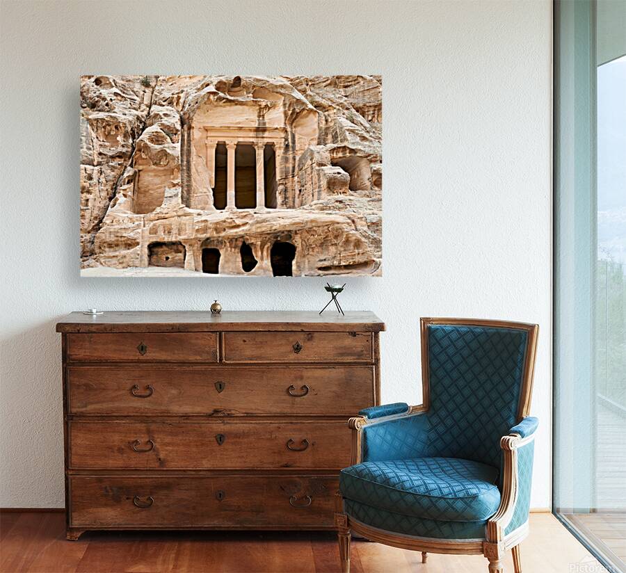 Little Petra site in Jordan shows ancient rock cut architecture Reproduction