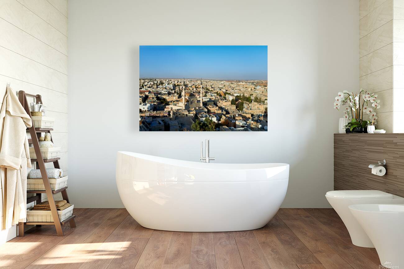 High view of Madabas cityscape in Jordan Reproduction