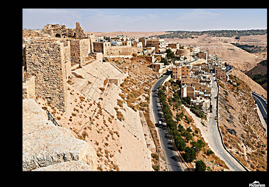 Explore Kerak Castle and the surrounding landscape in Jordan Reproduction