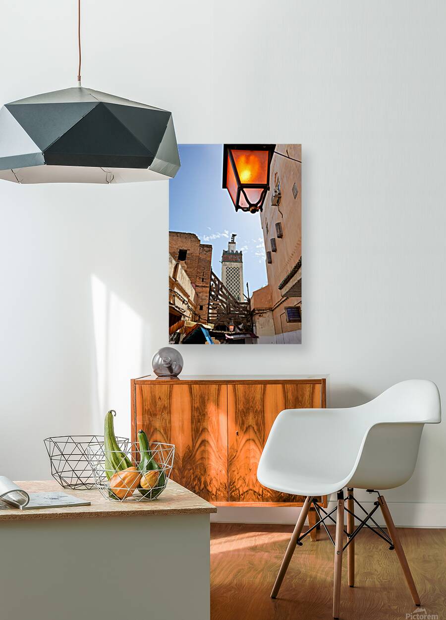 Narrow alleys in the Medina of Fez Morocco showcase daily life Reproduction