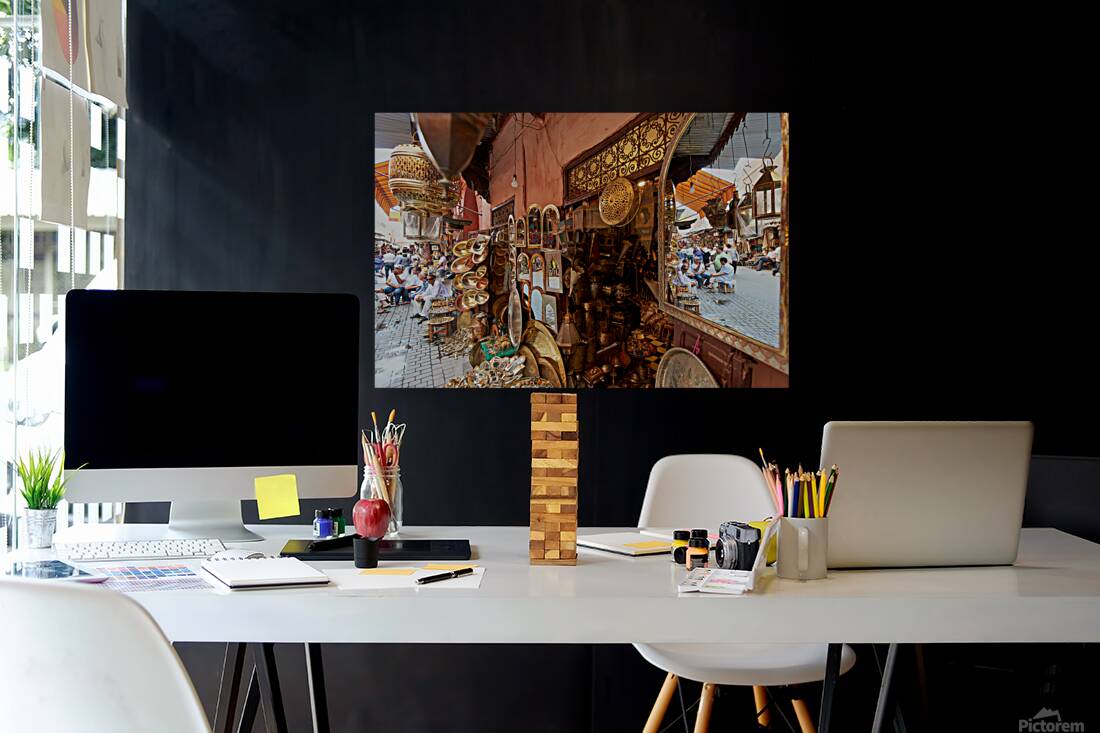 Exploring the souk in Marrakesh and the local crafts on display Reproduction