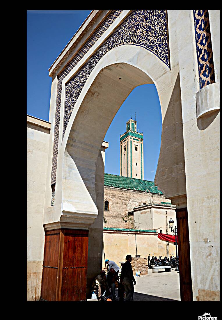 Exploring Bab Rcif gate in Fez Medina of Morocco Reproduction