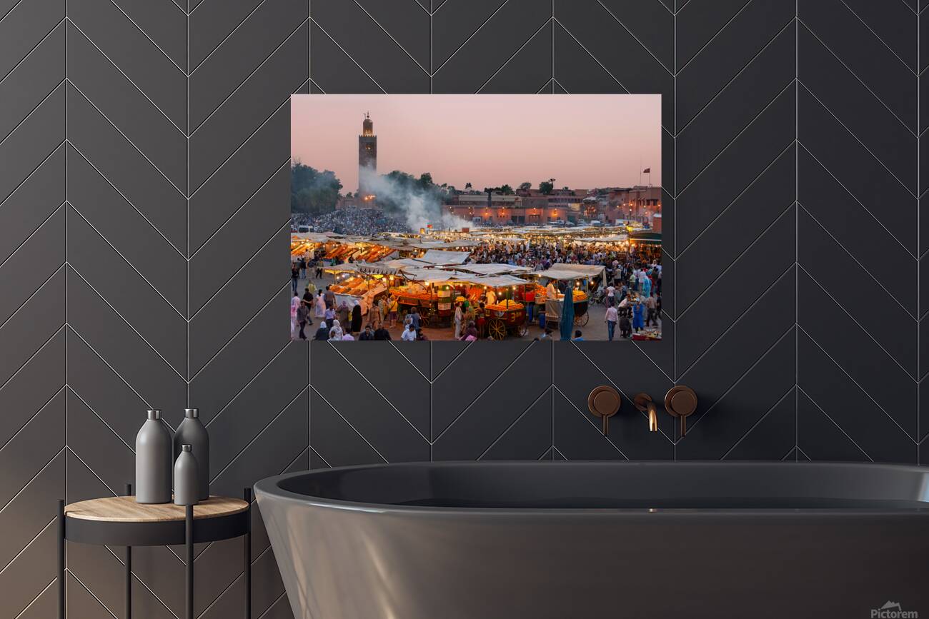 Sunset at Djema el Fna square in Marrakesh Morocco Reproduction