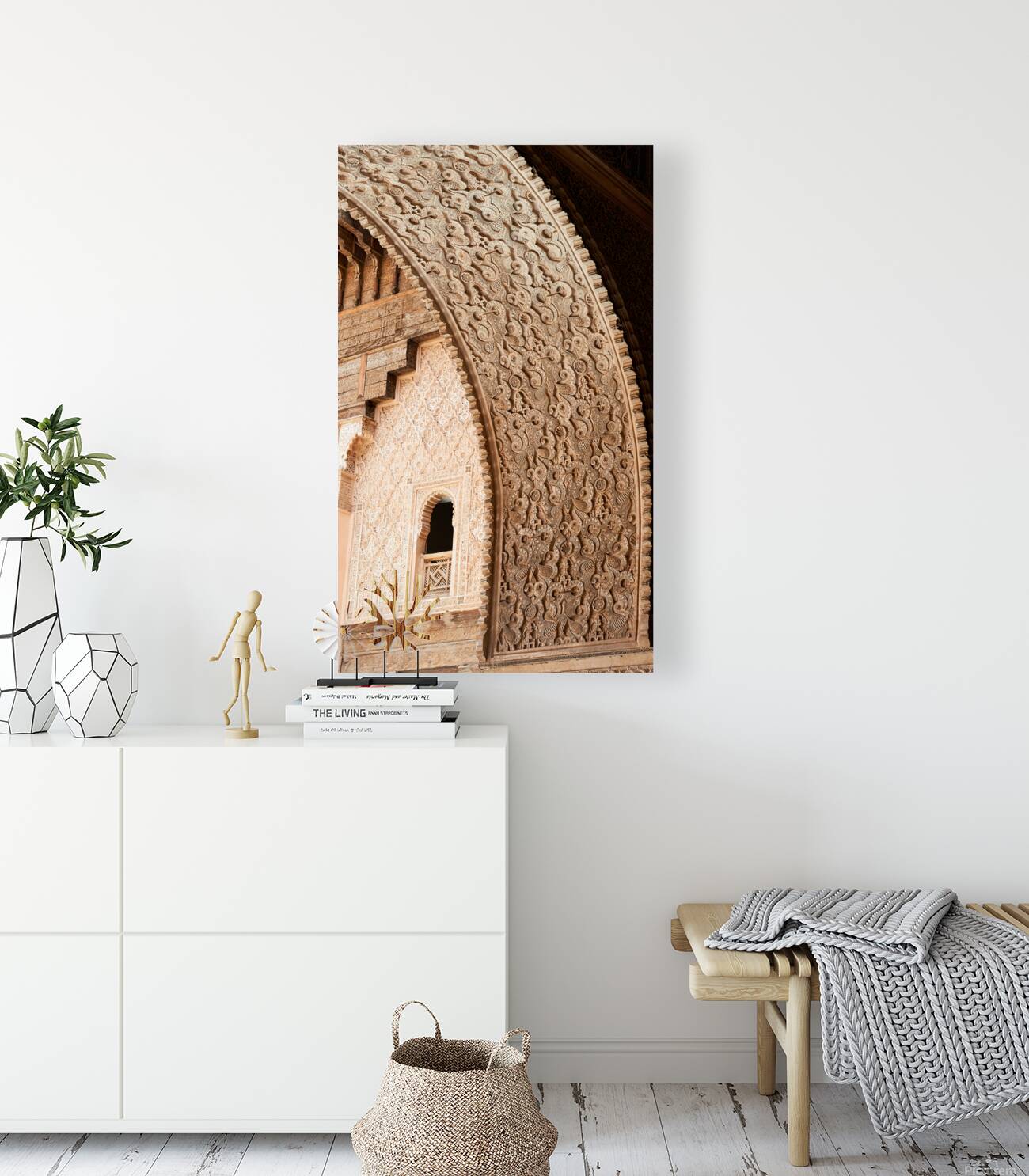 Madrasa Ben Youssef in Marrakesh shows detailed architectural de Reproduction