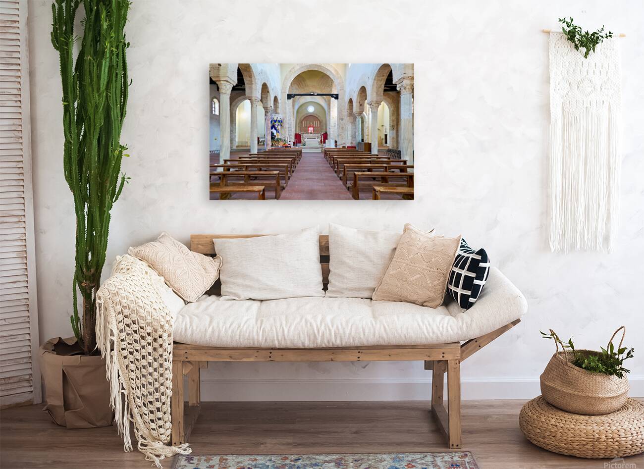 Interior view of the Norman Cathedral in Gerace Calabria Italy Reproduction