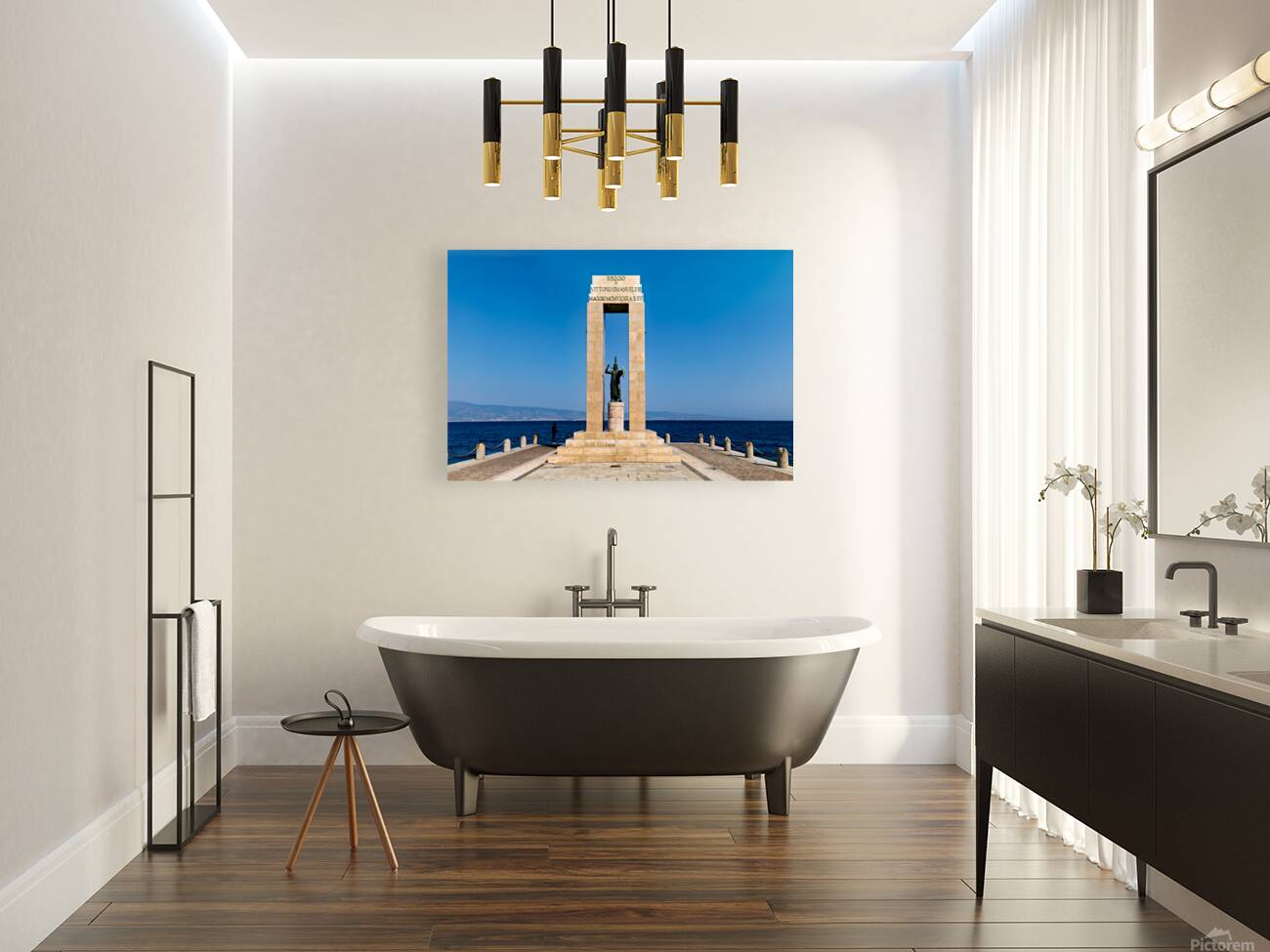 Monument to Vittorio Emanuele on the seafront in Reggio Calabria Reproduction