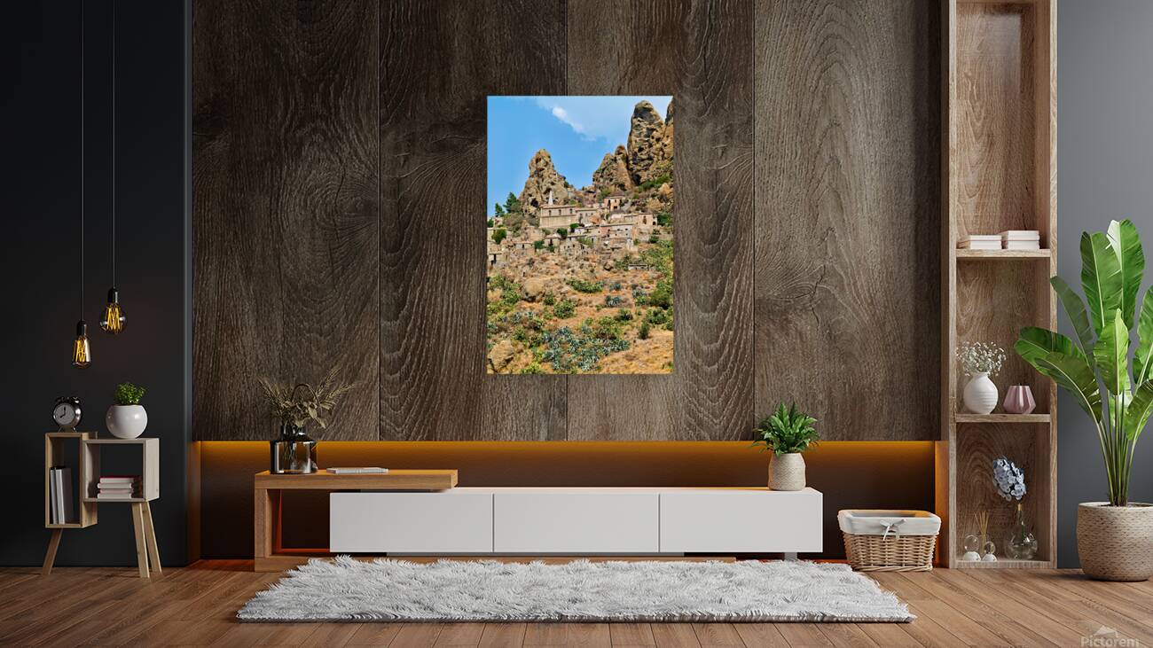 Exploring Pentedattilo the abandoned town in Calabria Italy Reproduction