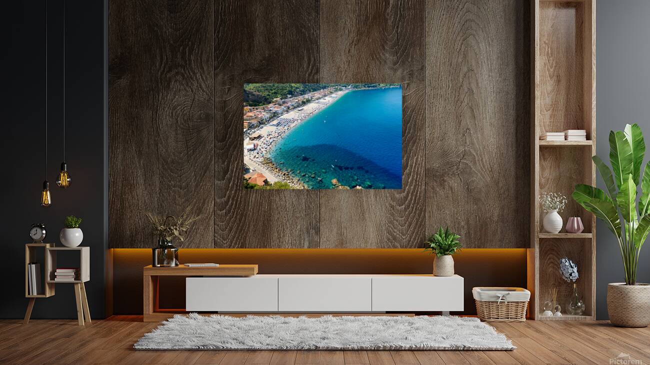 Leisure time at Marina Grande beach in Scilla Calabria Italy Reproduction