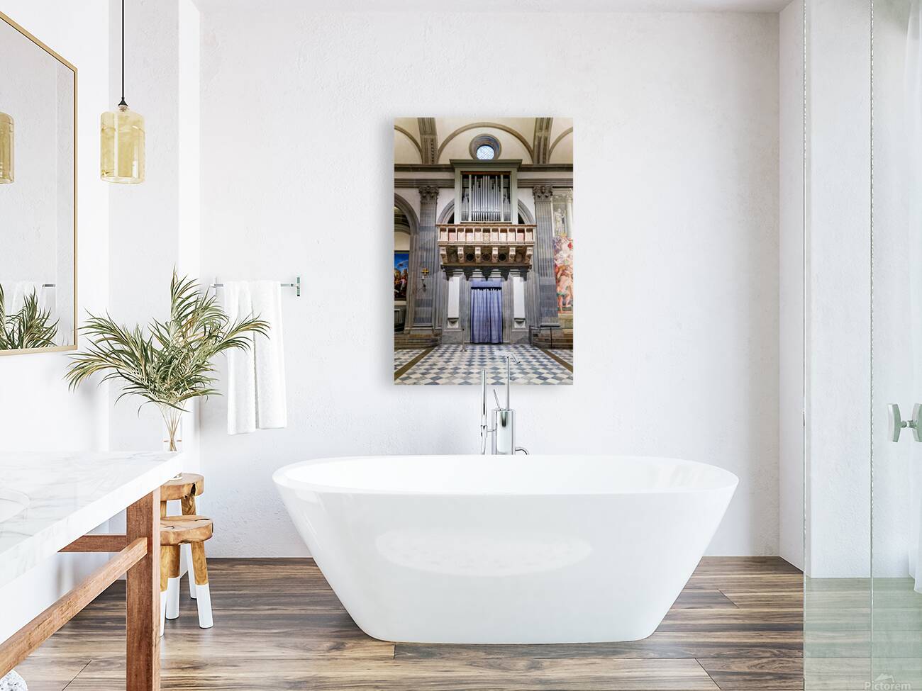 Pipe organ in Basilica of San Lorenzo in Florence Tuscany Reproduction