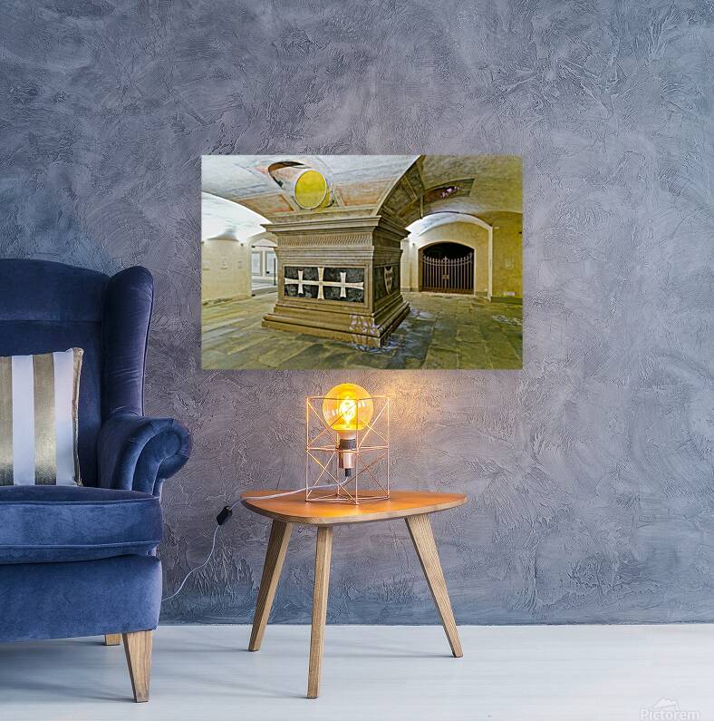 Exploring the crypt of Basilica of San Lorenzo in Florence Italy Reproduction