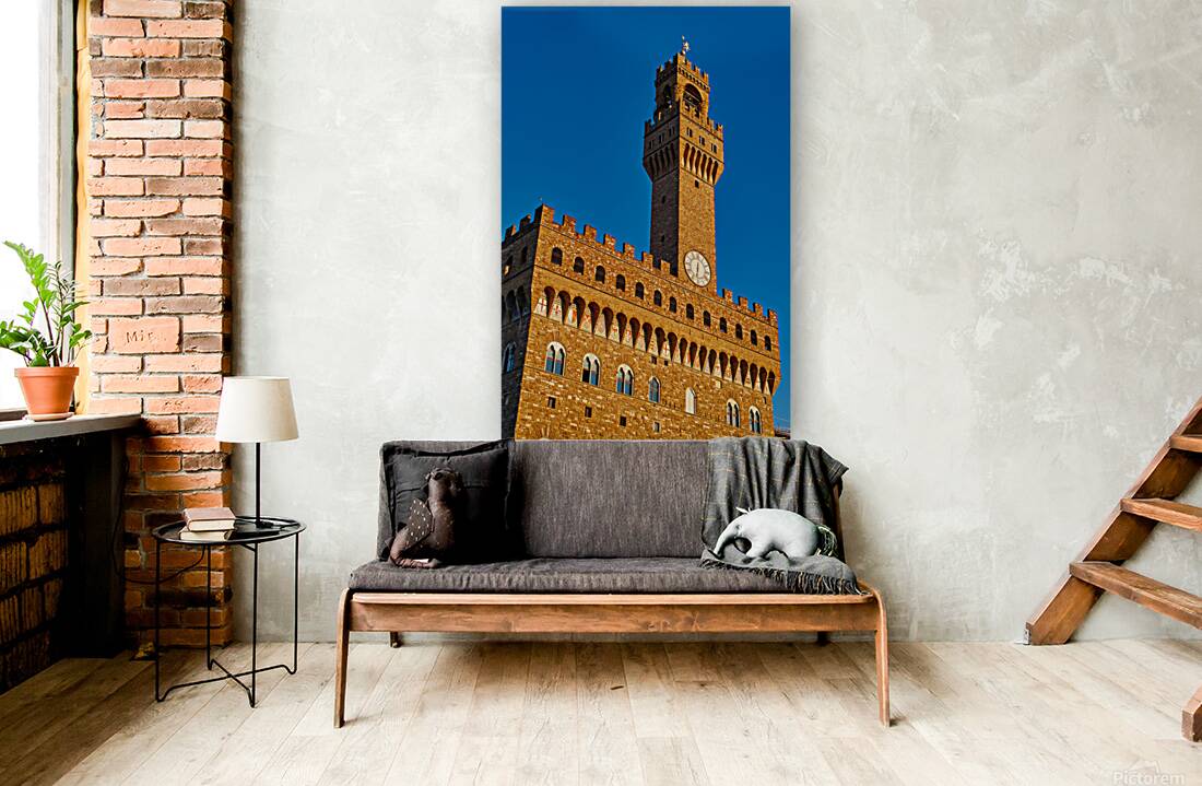 Palazzo Vecchio stands in Piazza Signoria Florence Tuscany It Reproduction