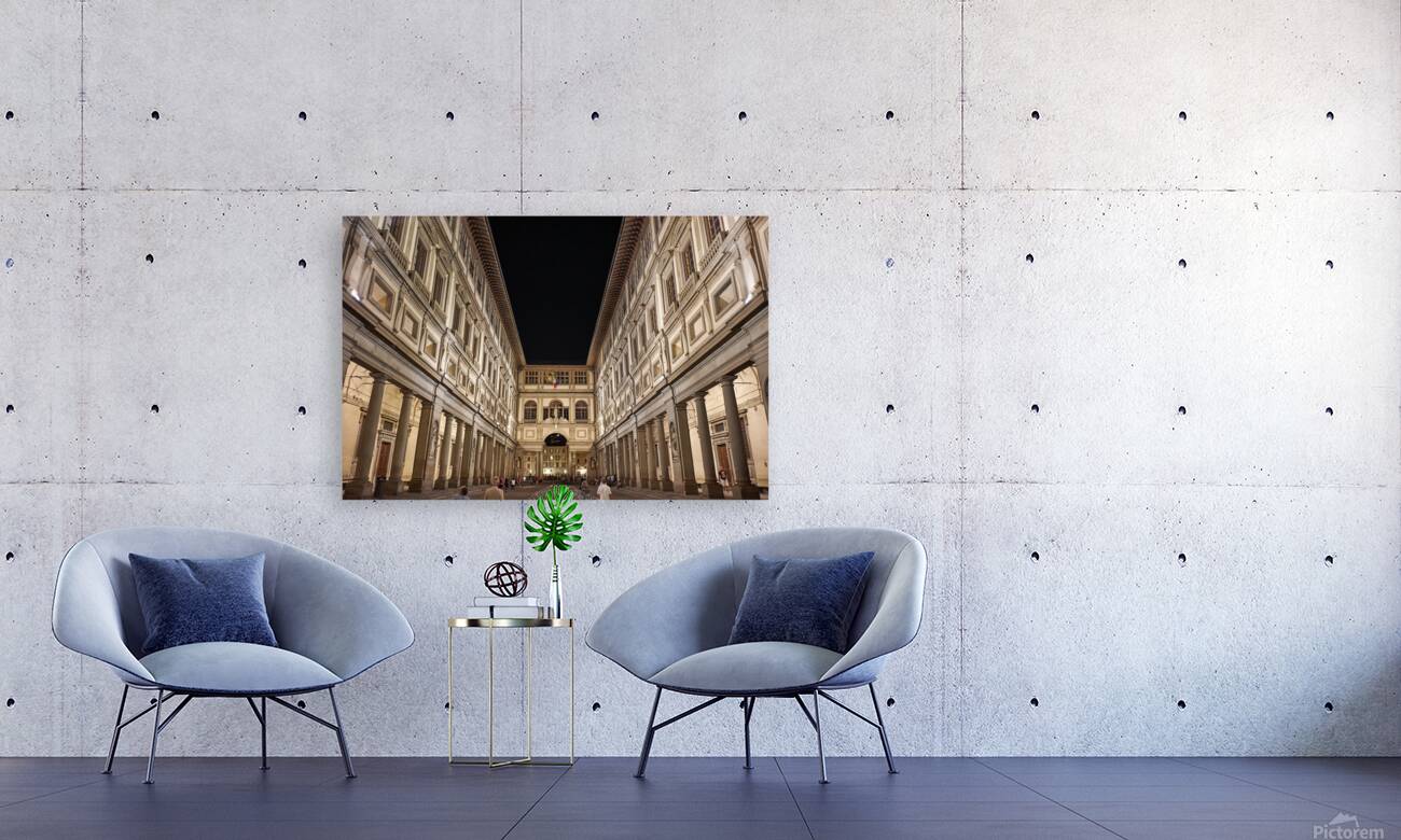 Museum visit at night at Museo degli Uffizi in Florence Italy Reproduction