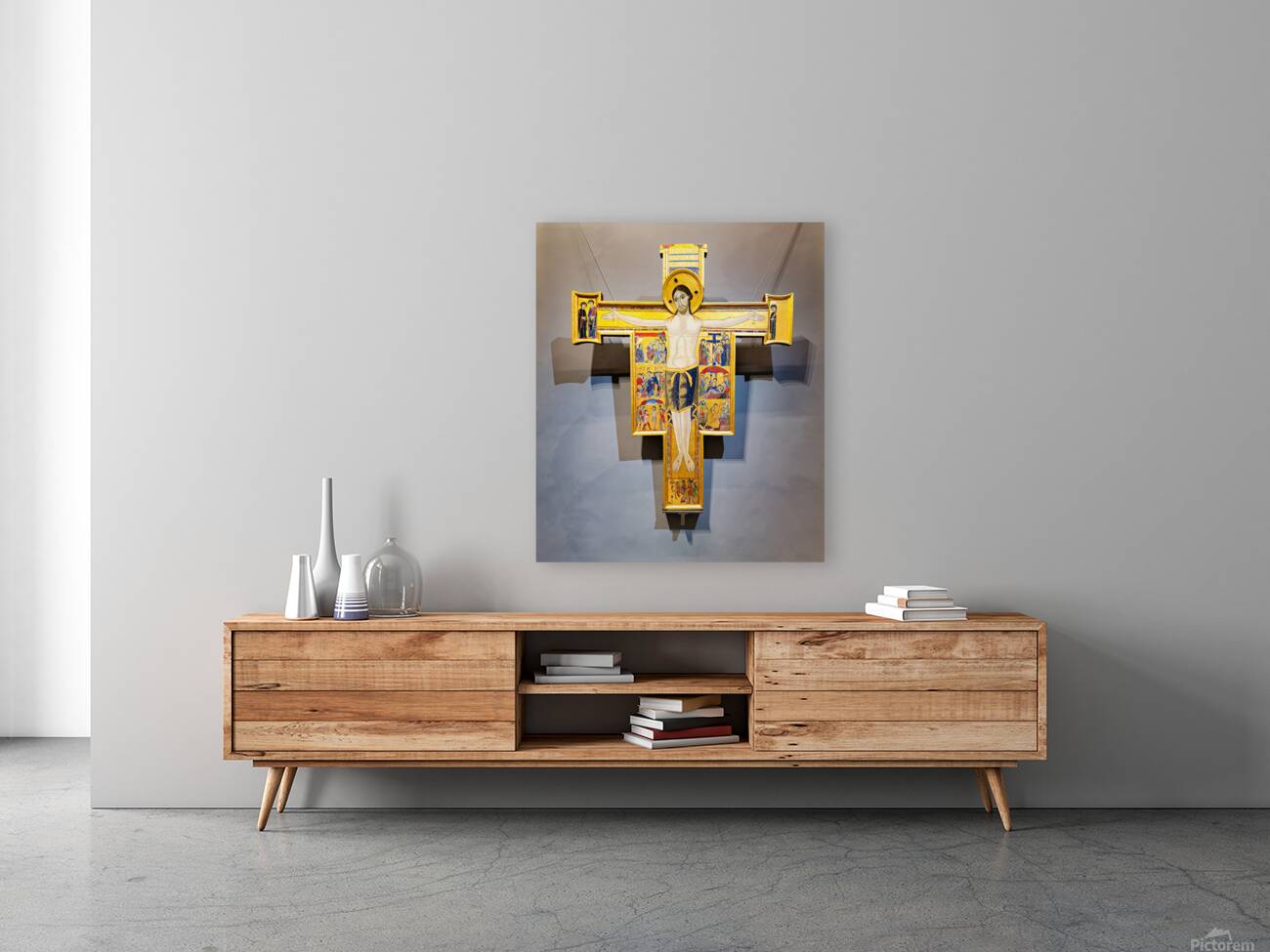 Crucifix artwork by Maestro della Croce in Uffizi Gallery Floren Reproduction