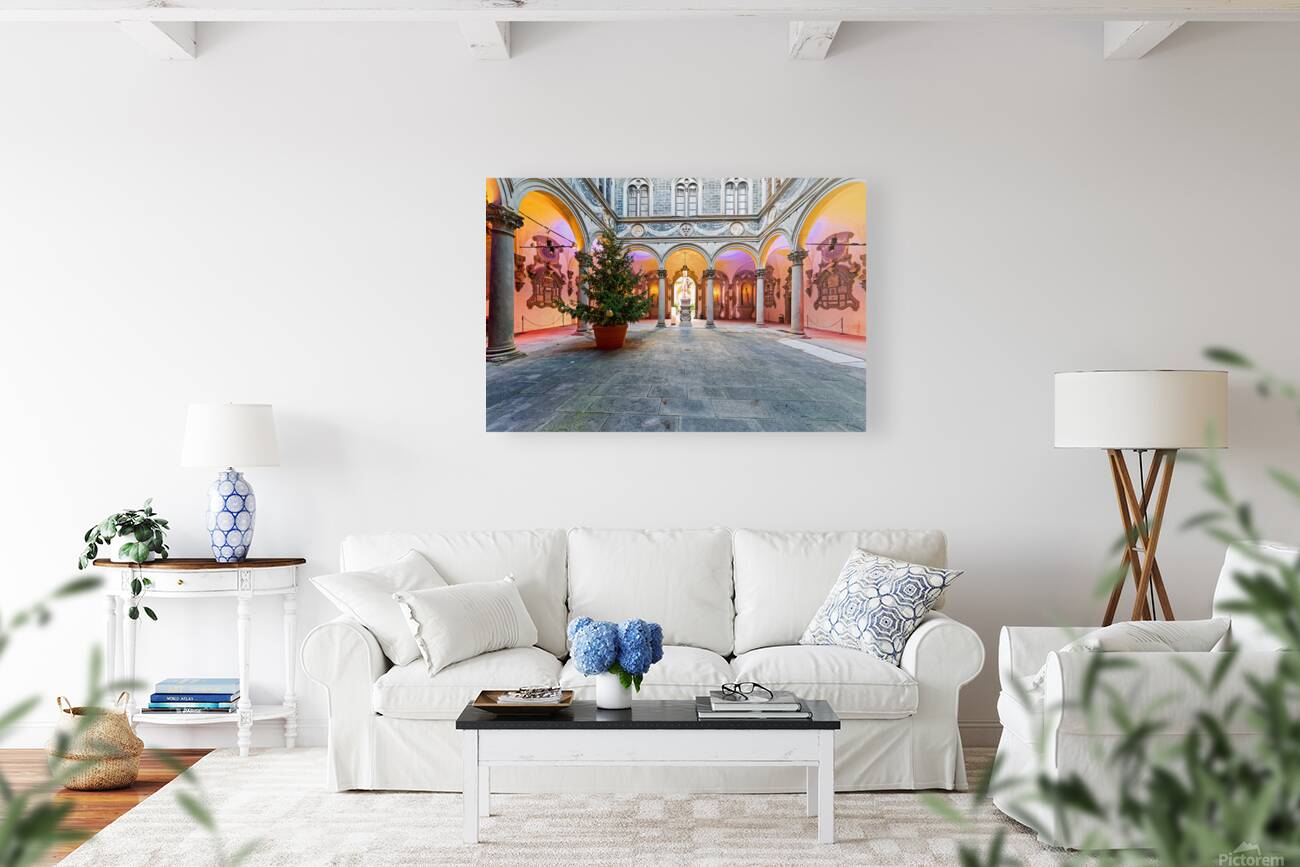 Palazzo Medici Riccardi inner courtyard in Florence Tuscany Ital Reproduction