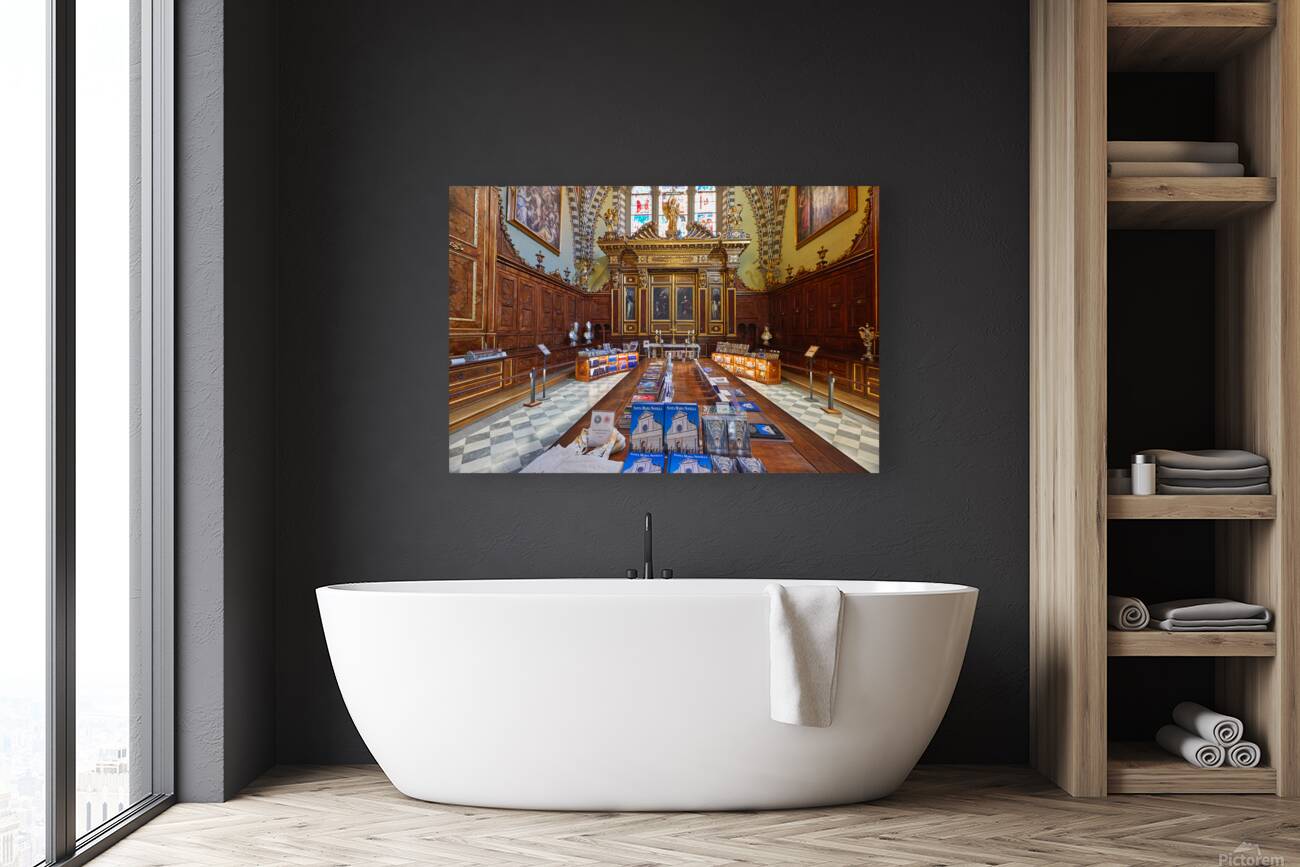 Visitors explore the interior of Santa Maria Novella in Tuscany Reproduction