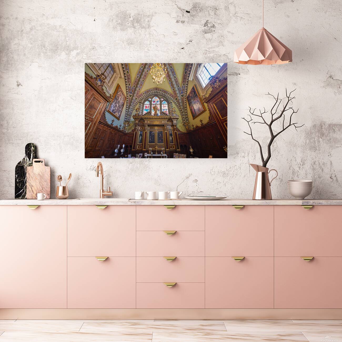 Santa Maria Novella Church in Florence on a sunny day Reproduction