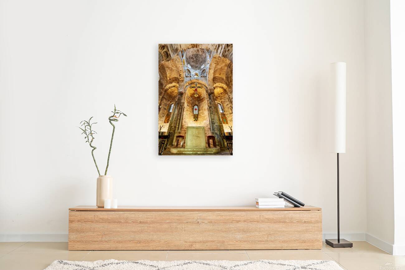 Interior view of Cappella di San Cataldo in Palermo Sicily Reproduction