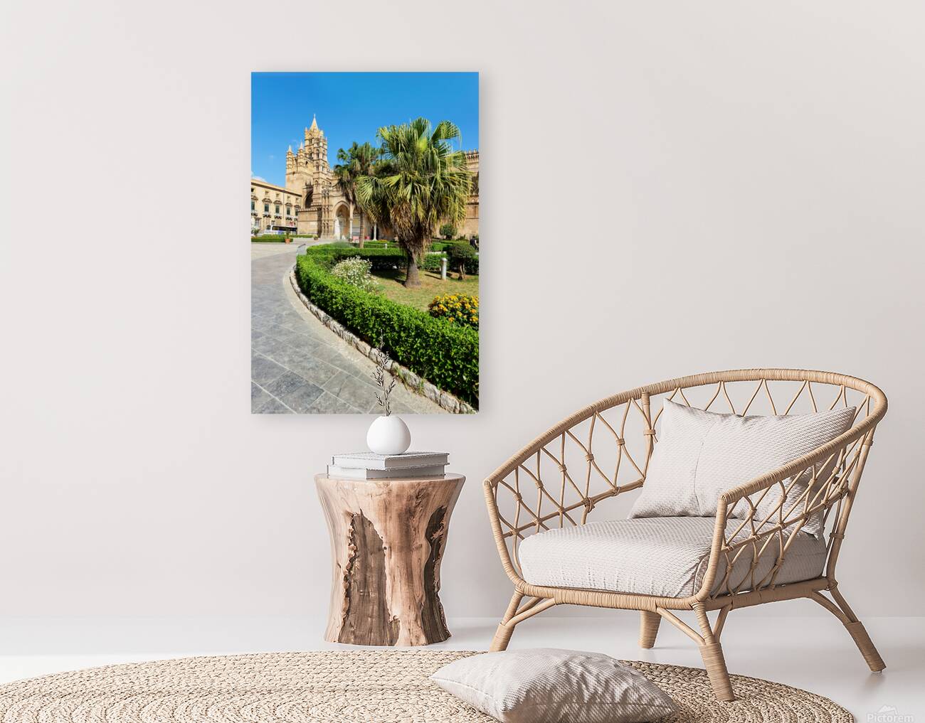 Palermo Cathedral surrounded by gardens in Sicily Italy Reproduction