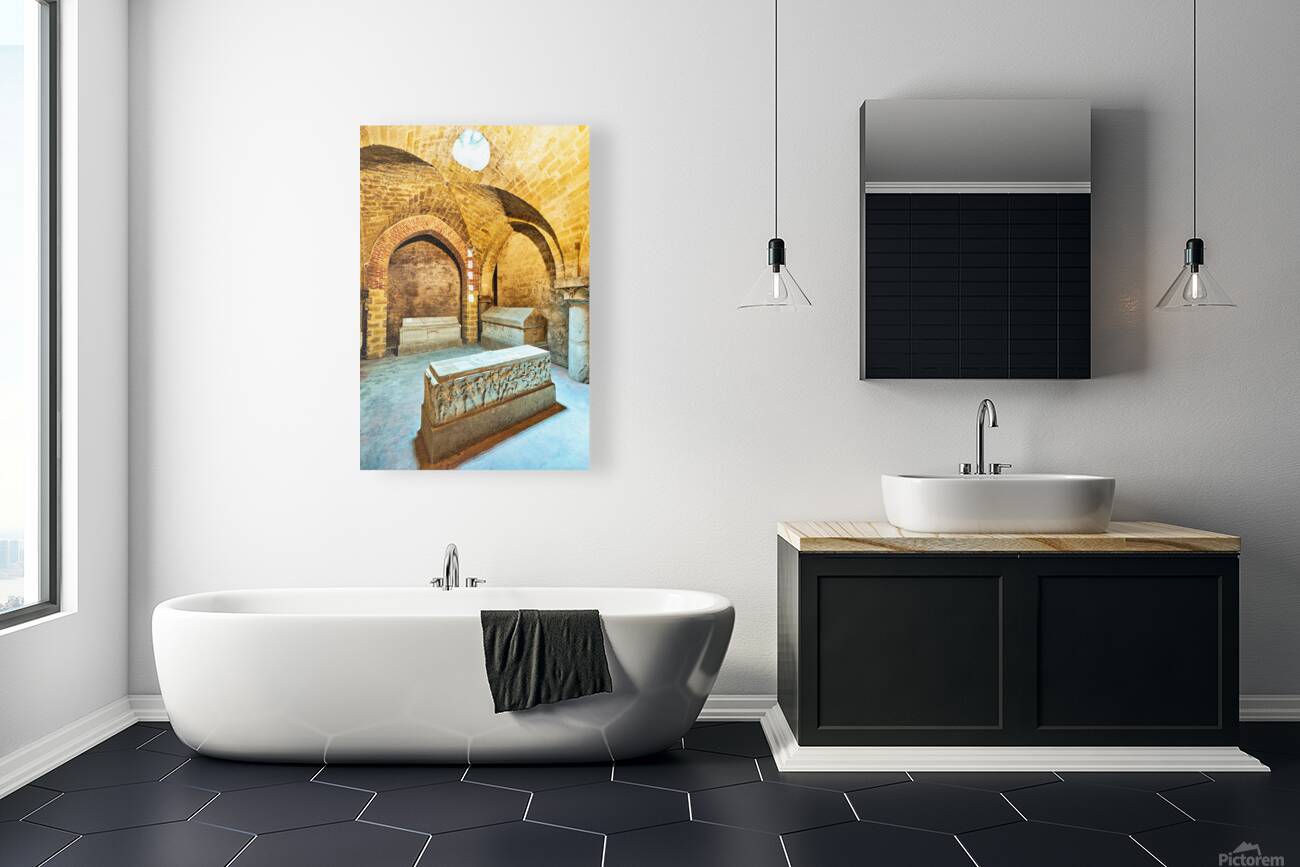 Exploring the crypt of Palermo Cathedral in Sicily Italy Reproduction