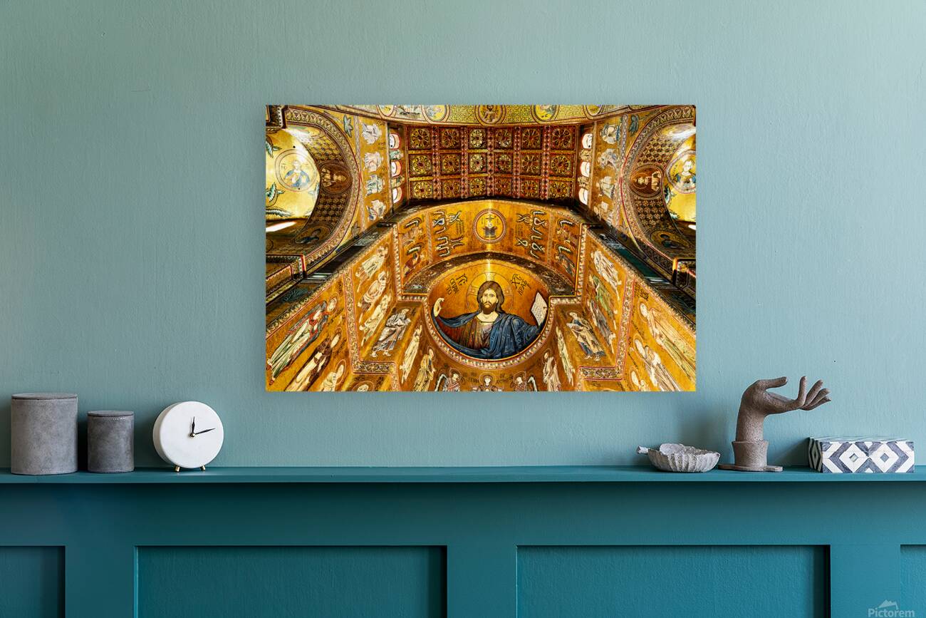 Mosaic details of Duomo di Monreale in Palermo Sicily Italy Reproduction