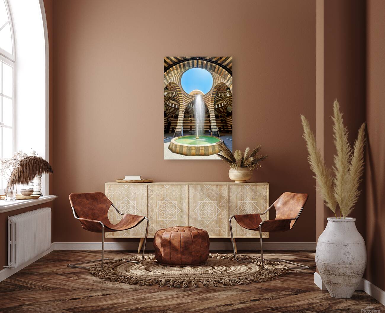 Visitors explore Khan Asad Pasha Caravanserai in Damascus Syri Reproduction