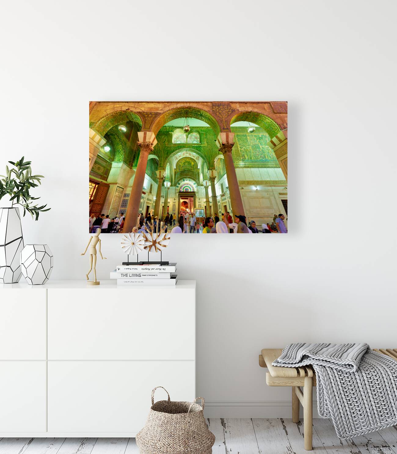 Exploring the Umayyad Mosque in Damascus during evening hours Reproduction