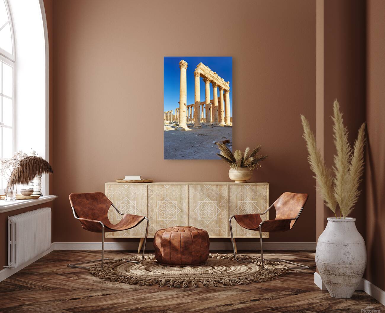 Exploring the ruins of the Temple of Bel in Palmyra Syria Reproduction