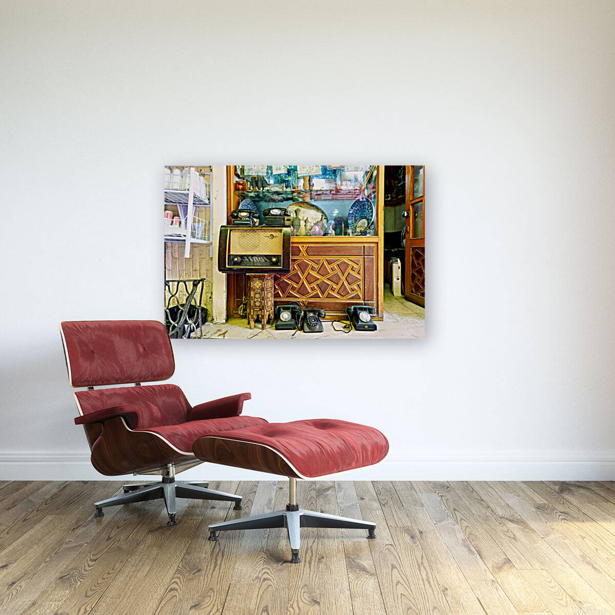 Second hand shop displays vintage items in Damascus Syria Reproduction