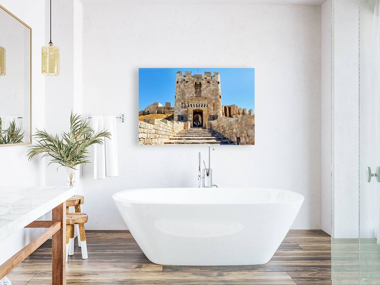 Visiting the citadel in Aleppo Syria on a clear day Reproduction