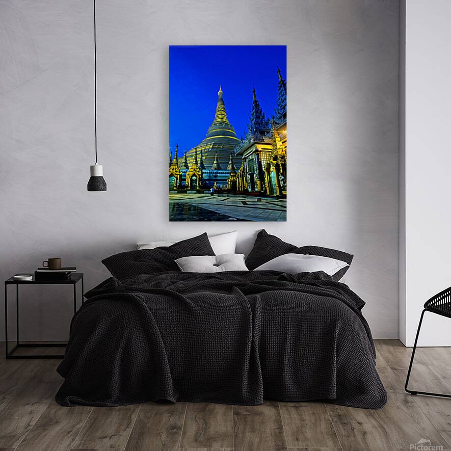 Popular Schwedagon Paya at night in Yangon Myanmar Reproduction