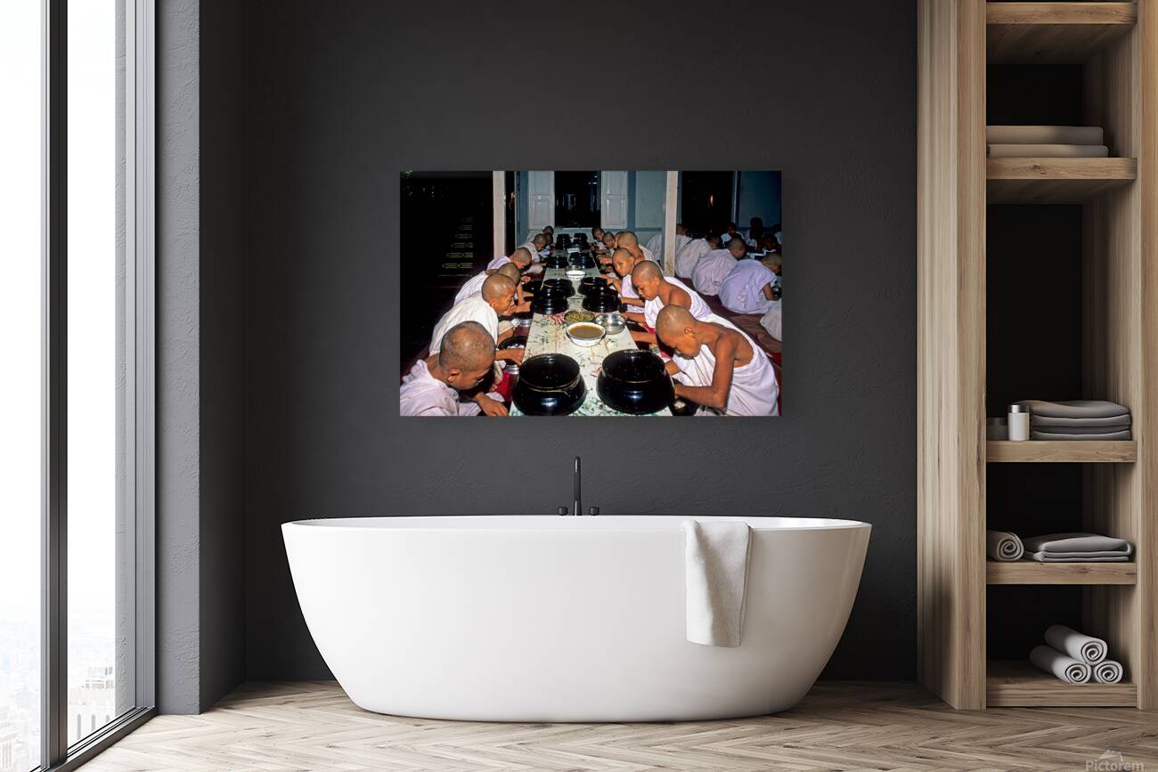 Monks having lunch in Mandalay during the day Reproduction