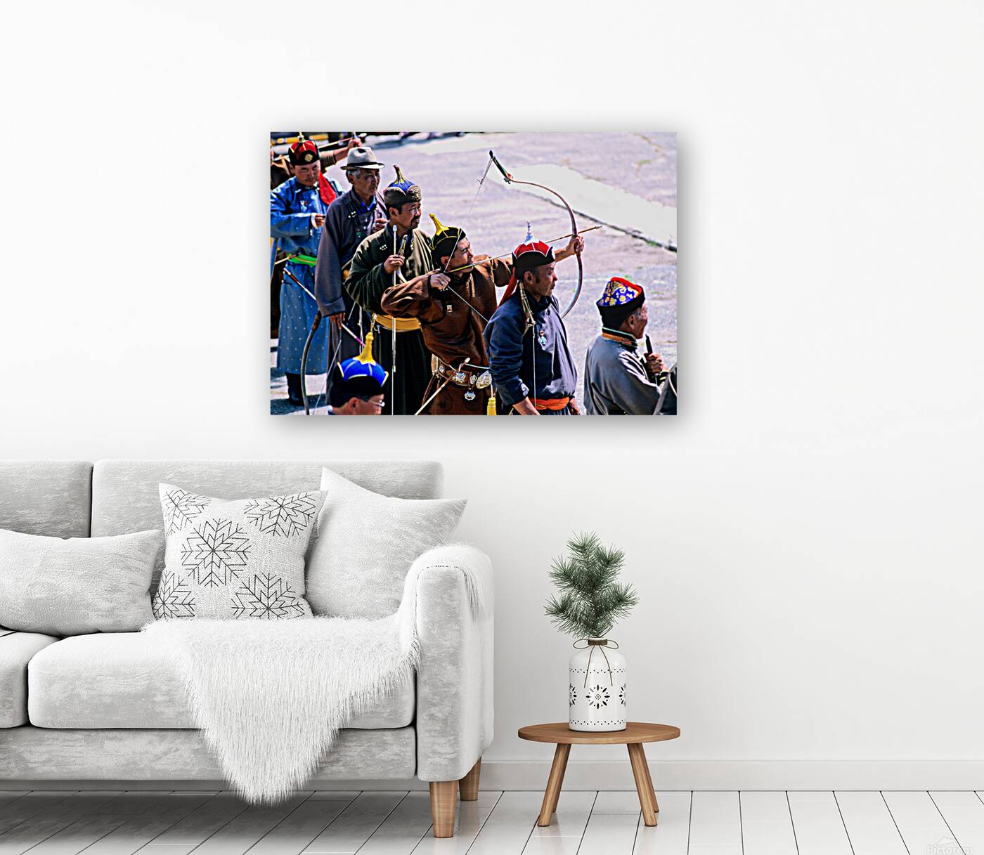 Archery competition during Naadam festival in Ulaanbaatar Mongo Reproduction