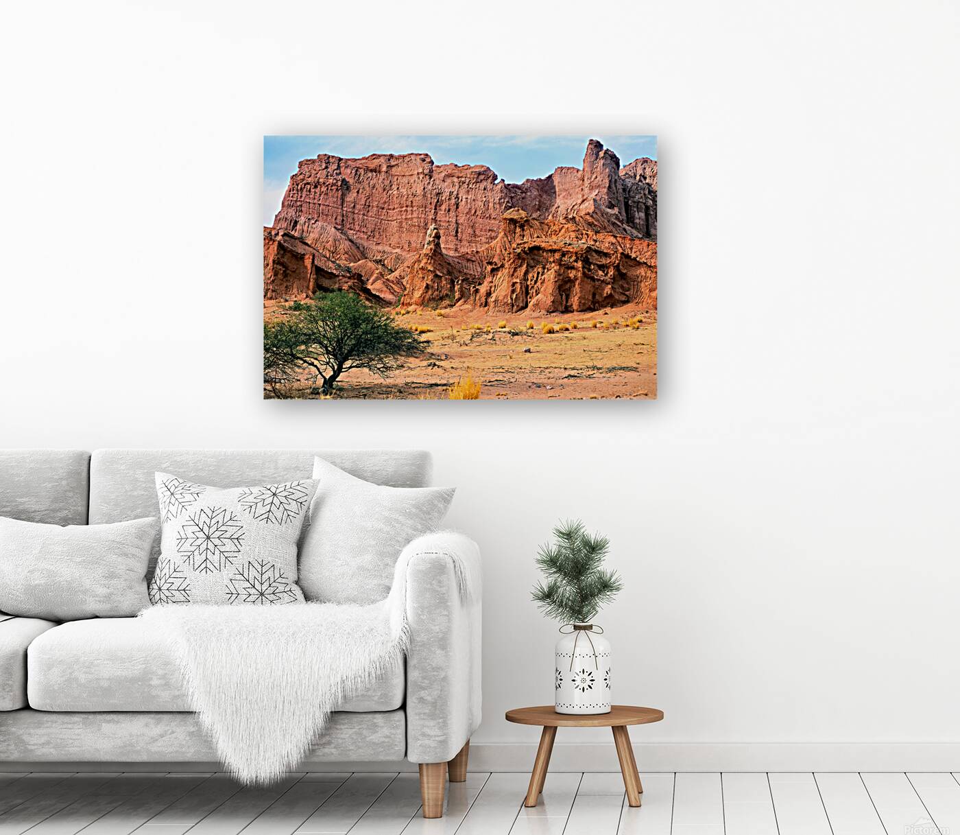 Eroded red rock formations in Quebrada de las Conchas near Cafay Reproduction
