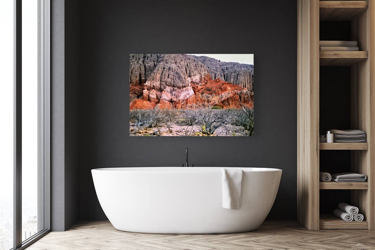 Colorful eroded rock formations in Quebrada de las Conchas Arge Reproduction