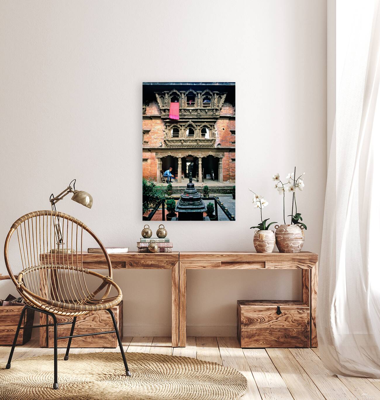 Kumari goddess house in Kathmandu shows architecture and daily l Reproduction