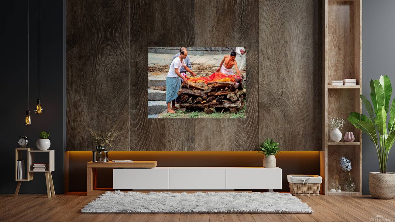 Cremation ceremony in Pashupatinath Kathmandu Nepal Reproduction