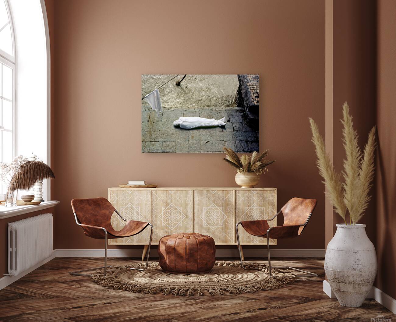 Cremation ceremony at Pashupatinath in Kathmandu Nepal Reproduction