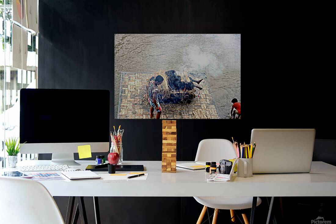 Cremation ceremony in Pashupatinath Kathmandu Nepal Reproduction