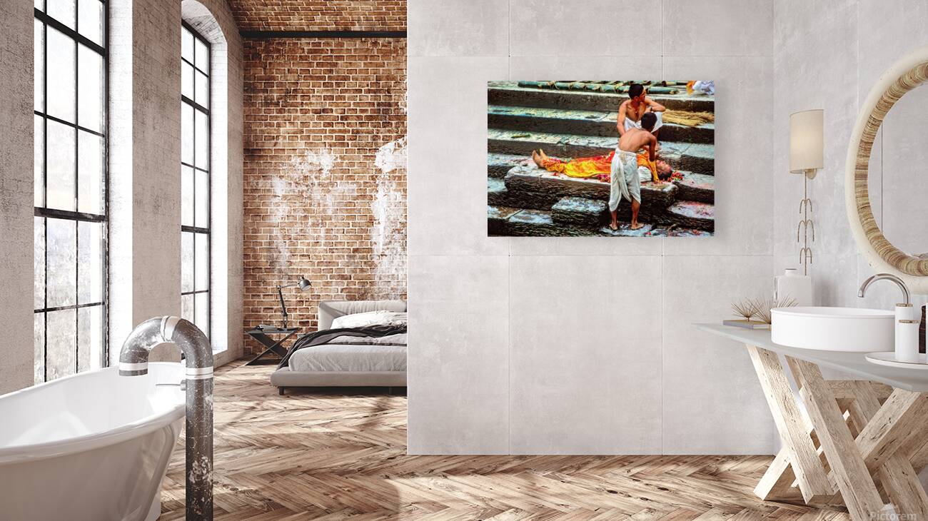 Cremation ceremony in Pashupatinath Kathmandu Nepal Reproduction