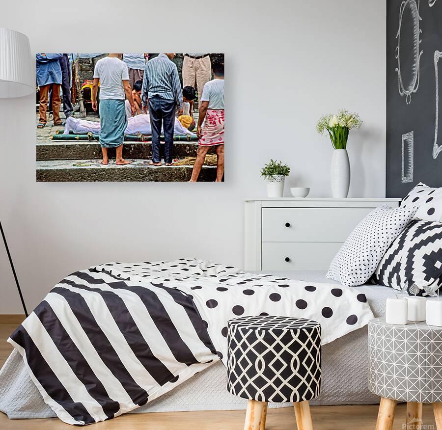 Cremation ceremony at Pashupatinath Temple in Kathmandu Nepal Reproduction