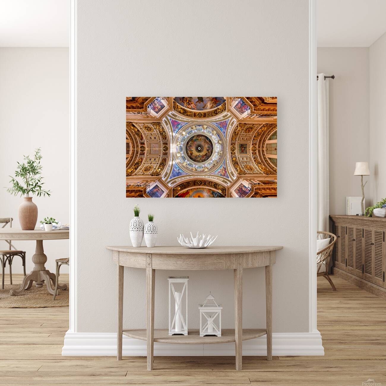 View of the ceiling at St. Isaacs Cathedral in Saint Petersburg Reproduction