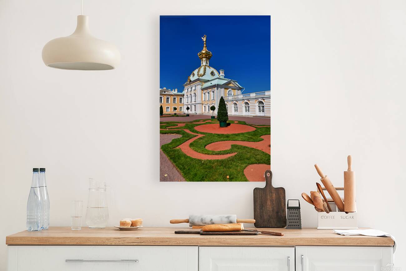 St Petersburg architecture near Peterhof Palace under clear sky Reproduction