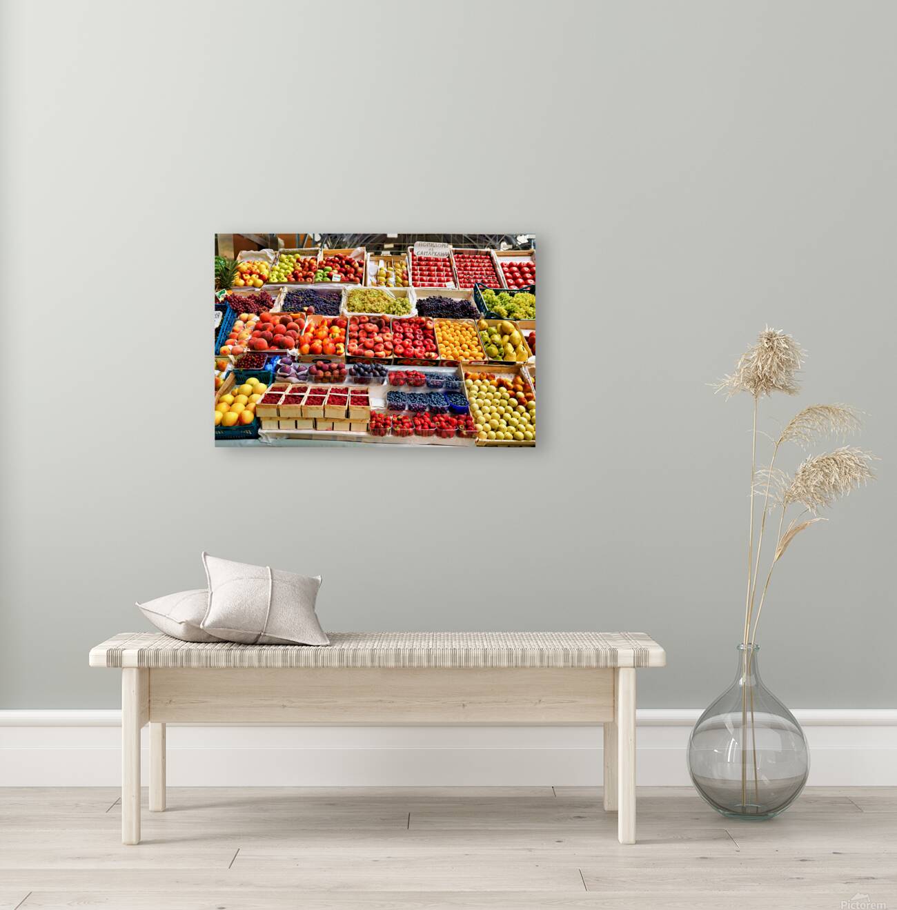 Fruits displayed at Kuznechnyy Rynok Market in Saint Petersburg Reproduction