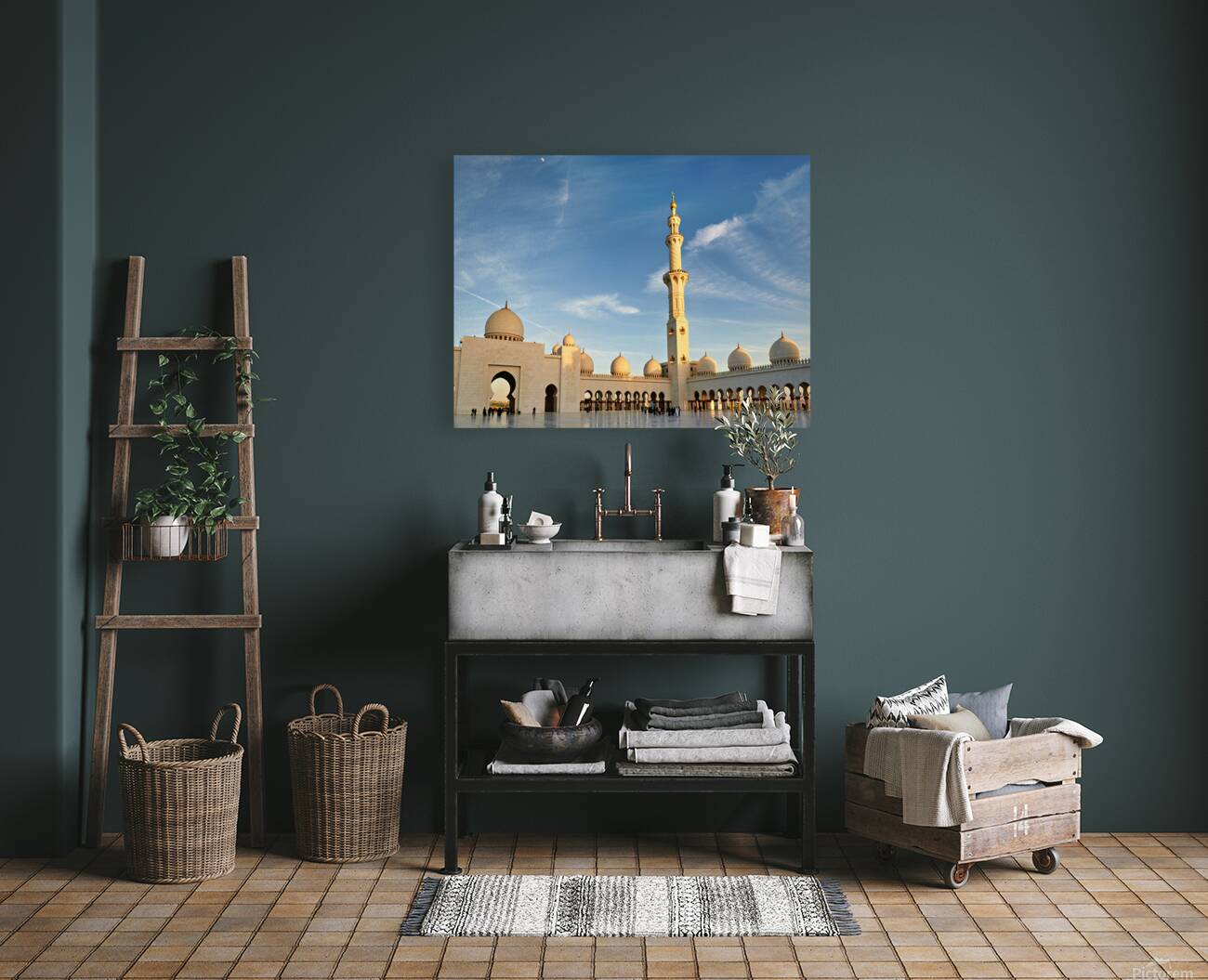 Visit the Sheikh Zayed Grand Mosque at sunset in Abu Dhabi Reproduction