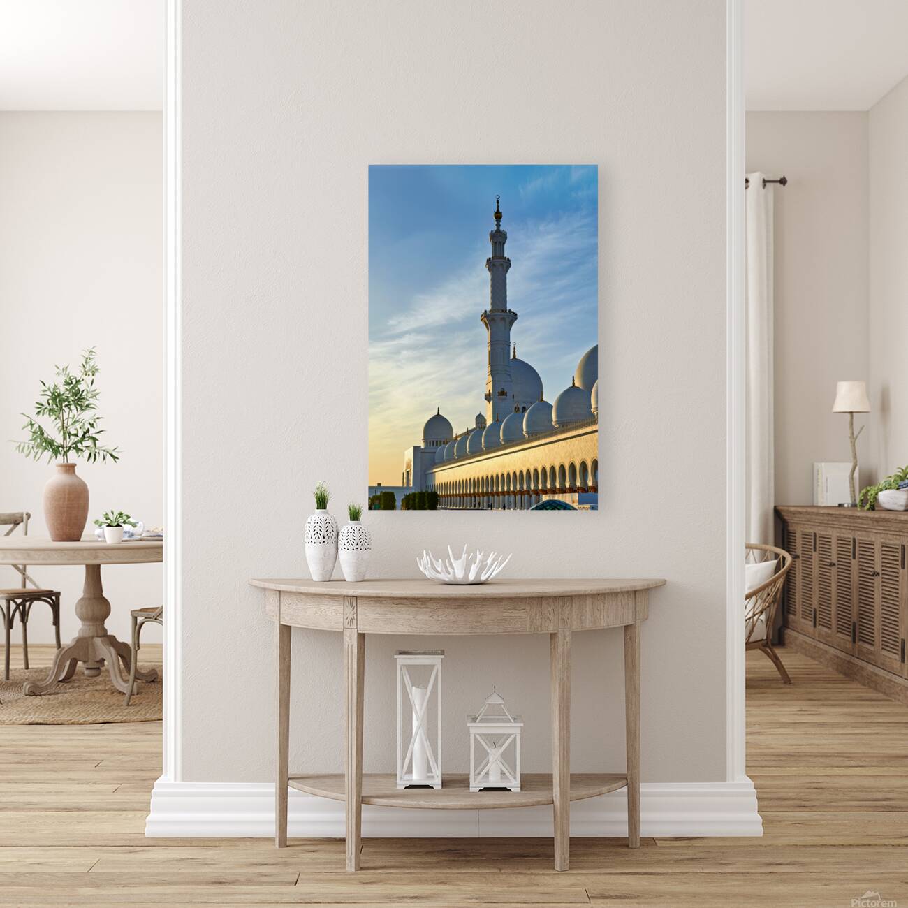 Sheikh Zayed Grand Mosque in Abu Dhabi during sunset Reproduction