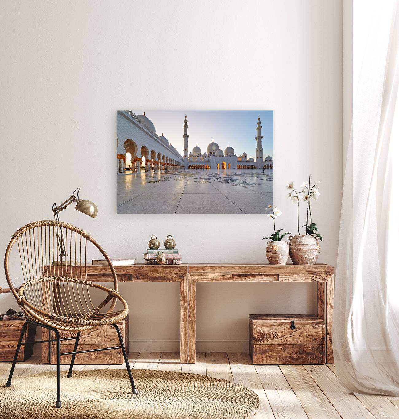 Visitors explore Sheikh Zayed Grand Mosque in Abu Dhabi Reproduction