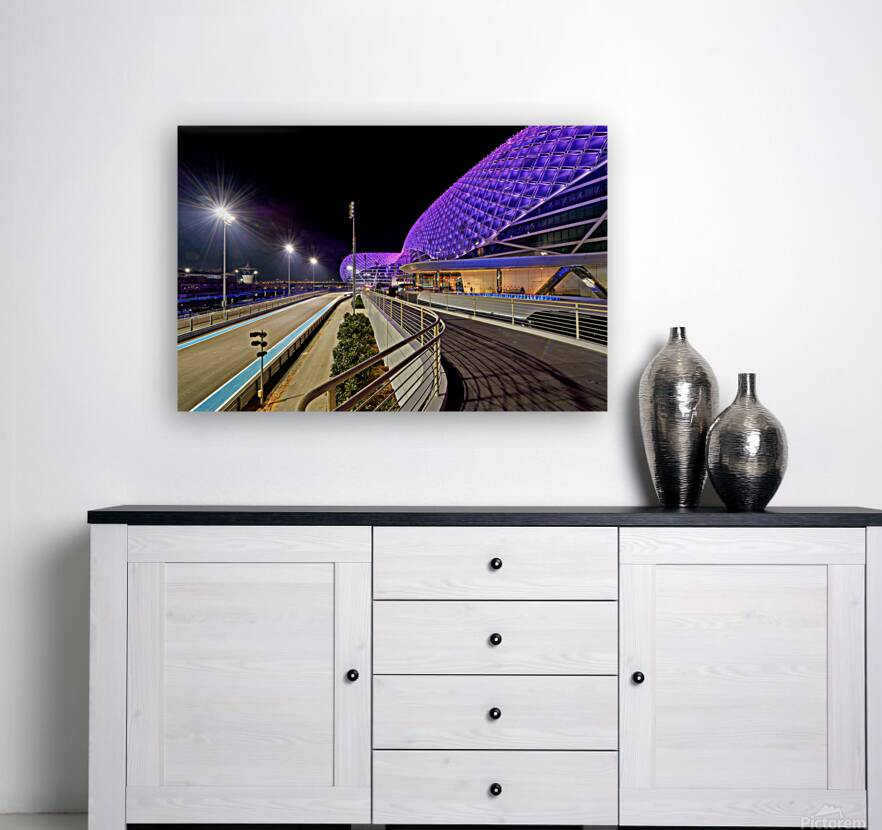 Yas Island hotel view at night in Abu Dhabi Reproduction