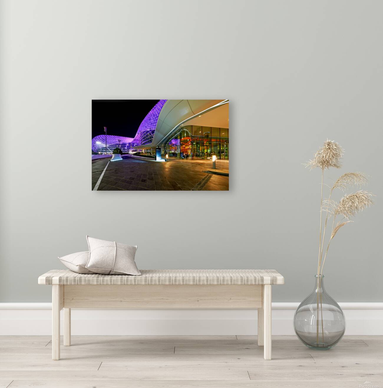 W Abu Dhabi Yas Island hotel entrance at night Reproduction