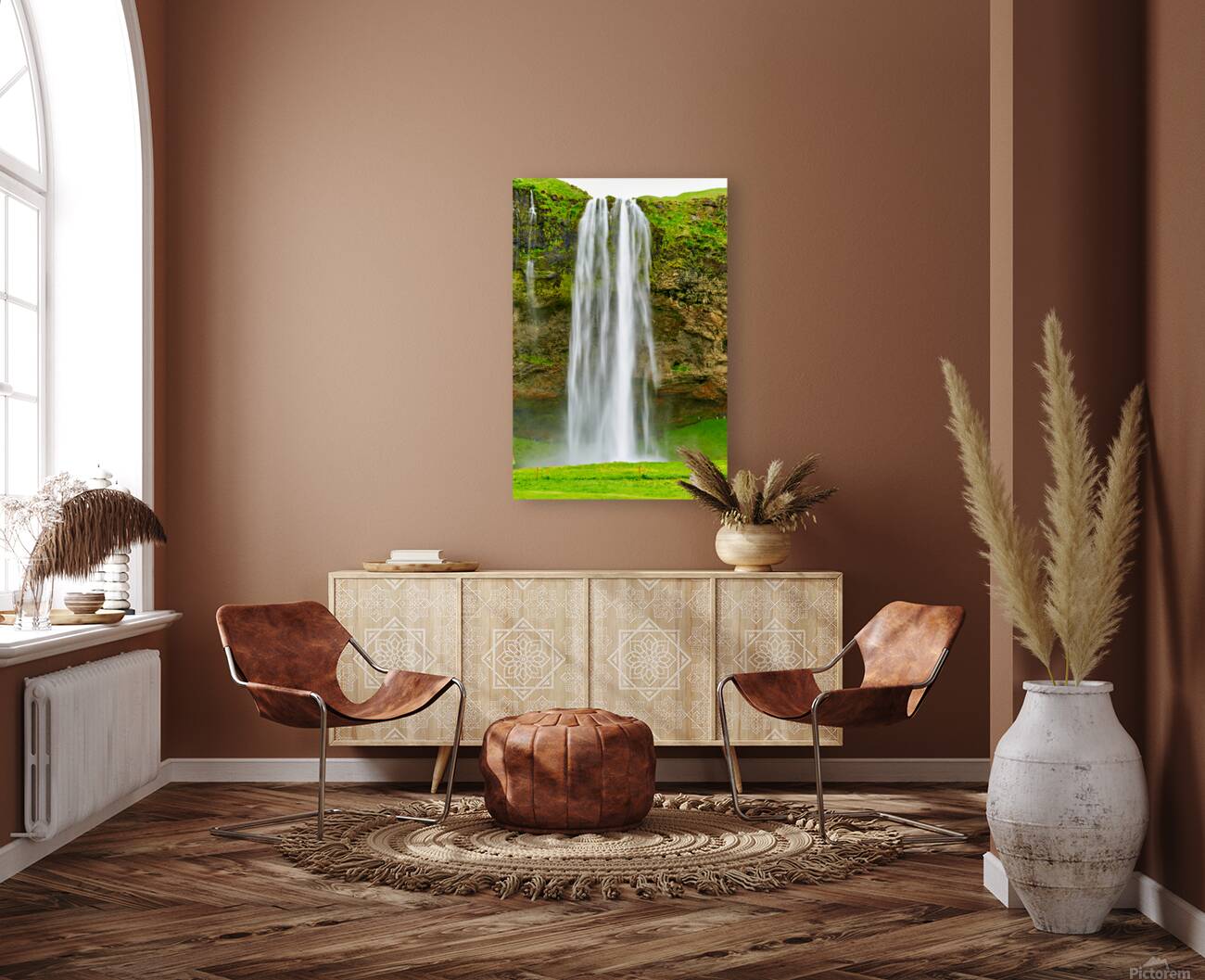 Seljalandsfoss waterfall in Iceland during summer Reproduction